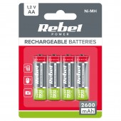 BAT2012 ACUMULATORI NI-MH AA R6 2600MAH BLISTER 4 BUC REBEL/PRET /1 BUCATA